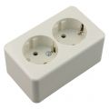 Berker AP contactdoos opbouw 2-voudig randaarde polarwit 66.026.50