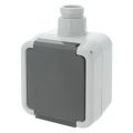Peha contactdoos opbouw 1-voudig randaarde wartel M20 grijs 66.028.42