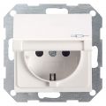Gira System 55 contactdoos inbouw 1-voudig randaarde met klep polarwit 66.051.44