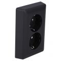 Gira E2 contactdoos inbouw 2-voudig randaarde zwart 66.053.50