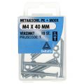 Deltafix metaalschroef platkop met moer verzinkt M4x40 mm DIN 965/934 blister 10 stuks 11301