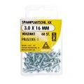 Deltafix spaanplaatschroef platkop kruiskop verzinkt 3.0x16 mm blister 60 stuks 11603