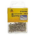 D-Screw Gold-Top spaanplaatschroef platkop kruiskop met smeerfilm verzinkt 3.0x12 mm blister 180 stuks 12046