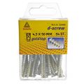 D-Screw Gold-Top spaanplaatschroef platkop kruiskop met smeerfilm verzinkt 4.5x50 mm blister 34 stuks 12065