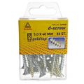 D-Screw Gold-Top spaanplaatschroef platkop kruiskop met smeerfilm verzinkt 5.0x40 mm blister 35 stuks 12069