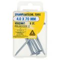 Deltafix spaanplaatschroef platkop Torx met nibs type 17 snijpunt verzinkt 4.0x70 mm blister 8 stuks 12340