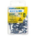 Deltafix spaanplaatschroef platkop Torx met nibs type 17 snijpunt verzinkt 4.5x16 mm blister 30 stuks 12342