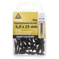 Deltafix spaanplaatschroef platkop Torx met nibs type 17 snijpunt zwart verzinkt 4.0x25 mm blister 30 stuks 64185