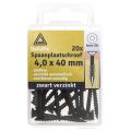 Deltafix spaanplaatschroef platkop Torx met nibs type 17 snijpunt zwart verzinkt 4.0x40/24 mm blister 20 stuks 64192