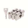 AXA dubbele veiligheidscilinder set 3 stuks gelijksluitend Security 30-30 7211-00-08/BL3