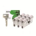 AXA dubbele veiligheidscilinder set 3 stuks gelijksluitend Xtreme Security verlengd 30-45 7261-03-08/BL3