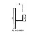 AluArt H-profiel paneel binnenprofiel ongelijkbenig 10 mm L 5000 mm aluminium brute AL020150