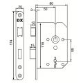 Dulimex DX DNS-50-BBSS dag- en nachtslot doornmaat 50 mm met 2 sleutels ronde voorplaat RVS inclusief rechthoekige sluitplaat 0160.280.5005