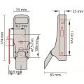 Dulimex DX PO 306 EB RZ anti-paniekpushpad 306 RZ enkele deur 1-puntssluiting met insteek anti-paniekslot doornmaat 56,9 mm PC-maat 47,5 mm mat zwart 4003.603.0694