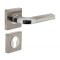 Intersteel Living 1718 deurkruk Amber op vierkante rozet 7 mm nokken met profielcilindergat plaatje chroom-nikkel mat 0016.171805