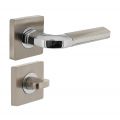 Intersteel Living 1718 deurkruk Amber op vierkante rozet 7 mm nokken met WC 8 mm chroom-nikkel mat 0016.171810