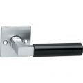 Intersteel Living 0384 gatdeel deurkruk rechts Bau-stil rozet vierkant chroom mat-mat zwart 0017.038402A
