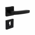Intersteel Living 1712 deurkruk Minos op vierkant rozet met nokken met profielcilinderplaatje mat zwart 0023.171205