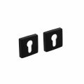 Intersteel Living 3093 profielcilinderplaatje kunststof verdekt met nokken vierkant 50x50x10 mm aluminium zwart 0023.309317