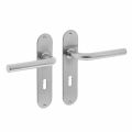 Intersteel Essentials 0566 deurkruk recht diameter 16 mm slank op schild plat ovaal sleutelgat 56 mm RVS 0035.056624
