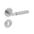 Intersteel Essentials 1839 deurkruk Baustil vastdraaibaar geveerd op ronde magneet rozet met sleutelplaatje RVS 0035.183903