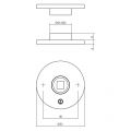 Intersteel Exclusives 3434 rozet staal verdekt diameter 53x5 mm met 2-weg veerconstructie RVS gepolijst 0036.343404