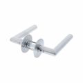 P+E 8673 deurkruk L-model haaks op ronde rozet 8 mm stift RVS geborsteld ZW-8673-A00-130