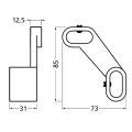 Hermeta 1150 garderobebuis beugel links Gardelux 1 type 10 en 13 zwart 1150-70