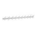 Hermeta 2685 wand garderobe kapstok serie A 10-haaks aluminium winkelverpakking 2685-11W