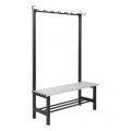Hermeta 3087 zitbank Gardelux type 5 115 cm aluminium zitting met schoenenrek zwart 3087-70