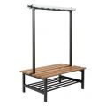 Hermeta 3090 zitbank Gardelux type 6 115 cm houten zitting met schoenenrek zwart 3090-70