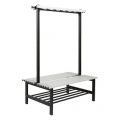 Hermeta 3092 zitbank Gardelux type 6 115 cm aluminium zitting met schoenenrek zwart 3092-70