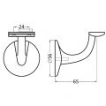 Hermeta 3503 leuninghouder 65 mm vlakzadel M8 wit 3503-79