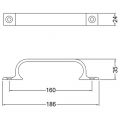 Hermeta 4233 hand- en meubelgreep 160 mm opschroevend mat zwart 4233-18