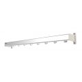 Hermeta GF1V wand garderobe Gardelux Fit 1 aluminium verlenging 730 mm 6 haken mat naturel-steunen wit RAL 9010 fijnstructuur GF1V0730-79