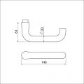 Ami 394 deurkruk gatdeel aluminium M6 F1 106350