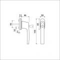 Ami VHB 812 draai-kiep raamgreep aluminium SKG** 7x40 mm wit RAL 9010 425548