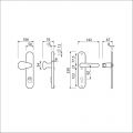 Ami VHB 250/15-173-378 KT veiligheids Rotaveer knop-kruk langschildgarnituur SKG*** kerntrekbeveiliging VHB knop 173 Varo en deurkruk 378 Rota 250/15 buiten kerntrek KT 92 binnen profielcilinder PC 92 Irox deurdikte 38-42 mm Archi Design 623343