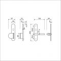 Ami VHB 250/50/1-90/83-386 senioren veiligheids Rotaveer duwer-kruk langschildgarnituur SKG** ovaal omkeer VHB 250/50/1 PC 72 omkeer deurduwer 90/83 links deurkruk 386 Rota deurdikte 38-45 mm F1 689853