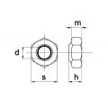 Kobout 5BMEV014UNC zelfborgende zeskantmoer kunststof ring type NE grade 2 galvanisch verzinkt 1/4 UNC