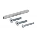 GPF Bouwbeslag AG0317 bevestigingsset voor veiligheids beslag deurdikte 44 mm kruk-kruk 2x M8x45/1x M6x50 en krukstift 8x8x100 mm 10.9 AG0317