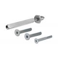 GPF Bouwbeslag GPFAG0319 bevestigingsset voor veiligheids beslag deurdikte 104 mm knop-kruk 2x M8x110-1x M6x110 en wisselstift M10x16-8x125 mm 10.9 AG0319