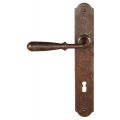 Utensil Legno FM030L M PC55 deurkruk gatdeel op schild 245x40 mm PC55 met veer gepatenteerd systeem linkswijzend roest TH700307M232