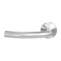 GPF Bouwbeslag RVS GPF1075.09-00L/R Tonga deurkruk gatdeel op rond rozet RVS 50x8 mm links-rechtswijzend RVS geborsteld GPF1075090200-00