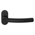 GPF Bouwbeslag ZwartWit GPF1075.61-04R Tonga deurkruk gatdeel op ovaal rozet 70x32 mm rechtswijzend zwart GPF1075610300-04