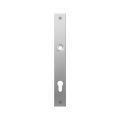 GPF Bouwbeslag RVS 1100.28L/R PC92 deurkruk gatdeel links-rechtswijzend plaatschild rechthoekig zonder veer 240x30x2 mm PC92 RVS geborsteld GPF110028262