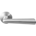 GPF Bouwbeslag RVS GPF3100.09-00 Pirau deurkruk op rond rozet RVS 50x8 mm RVS geborsteld GPF3100090100-00