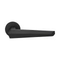 GPF Bouwbeslag ZwartWit GPF3112.61-00R Rua deurkruk gatdeel op rond rozet 50x8 mm rechtswijzend zwart GPF3112610300-00