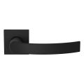 GPF Bouwbeslag ZwartWit GPF3155.61-02R Kokoru deurkruk gatdeel op vierkant rozet 50x8 mm rechtswijzend zwart GPF3155610300-02