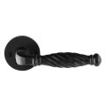 GPF Bouwbeslag Smeedijzer GPF6225.60-00 Tuli deurkruk op rond rozet 53x5 mm smeedijzer zwart GPF6225600100-00